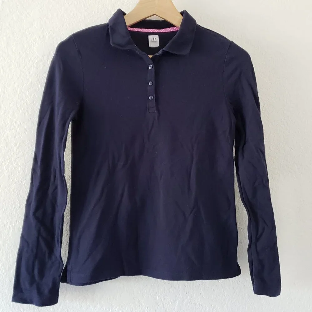 Gap Navy Long Sleeve Polo - Size XL (12)